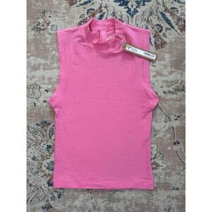 SKIMS Cotton Jersey Mock Neck Tank Sugar Pink Size XXS New With Tags